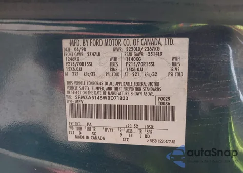 1998 Ford Windstar Gl/Limited/Lx z USA, uszkodzony, nr VIN 2FMZA5146WBD71833